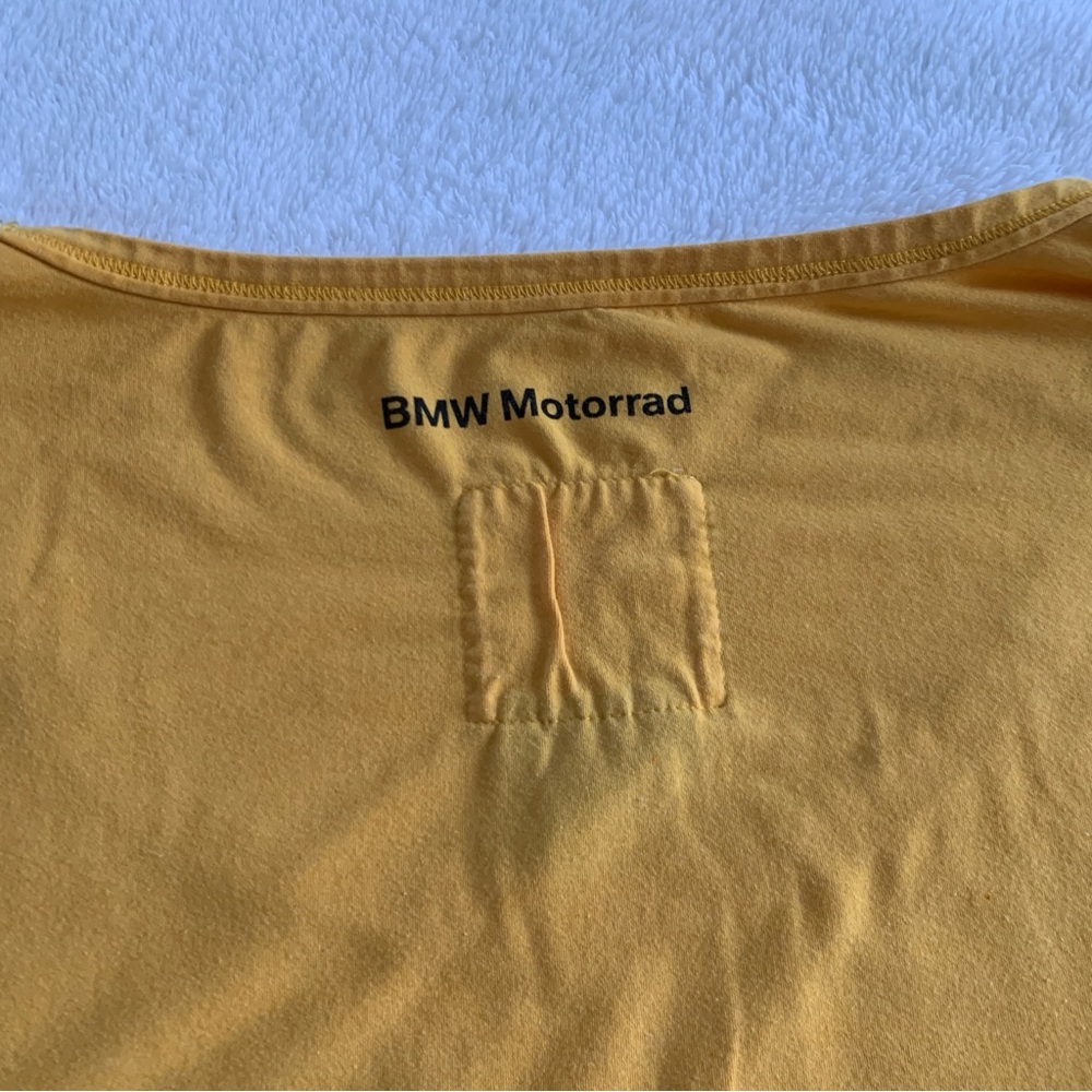 Women’s Large BMW Motorrad Mustard Yellow Motorcycle Sketch Graphic T-Shirt - Picture 6 of 8